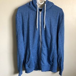 Forever 21 Men’s Blue Zip Up Hoodie Large